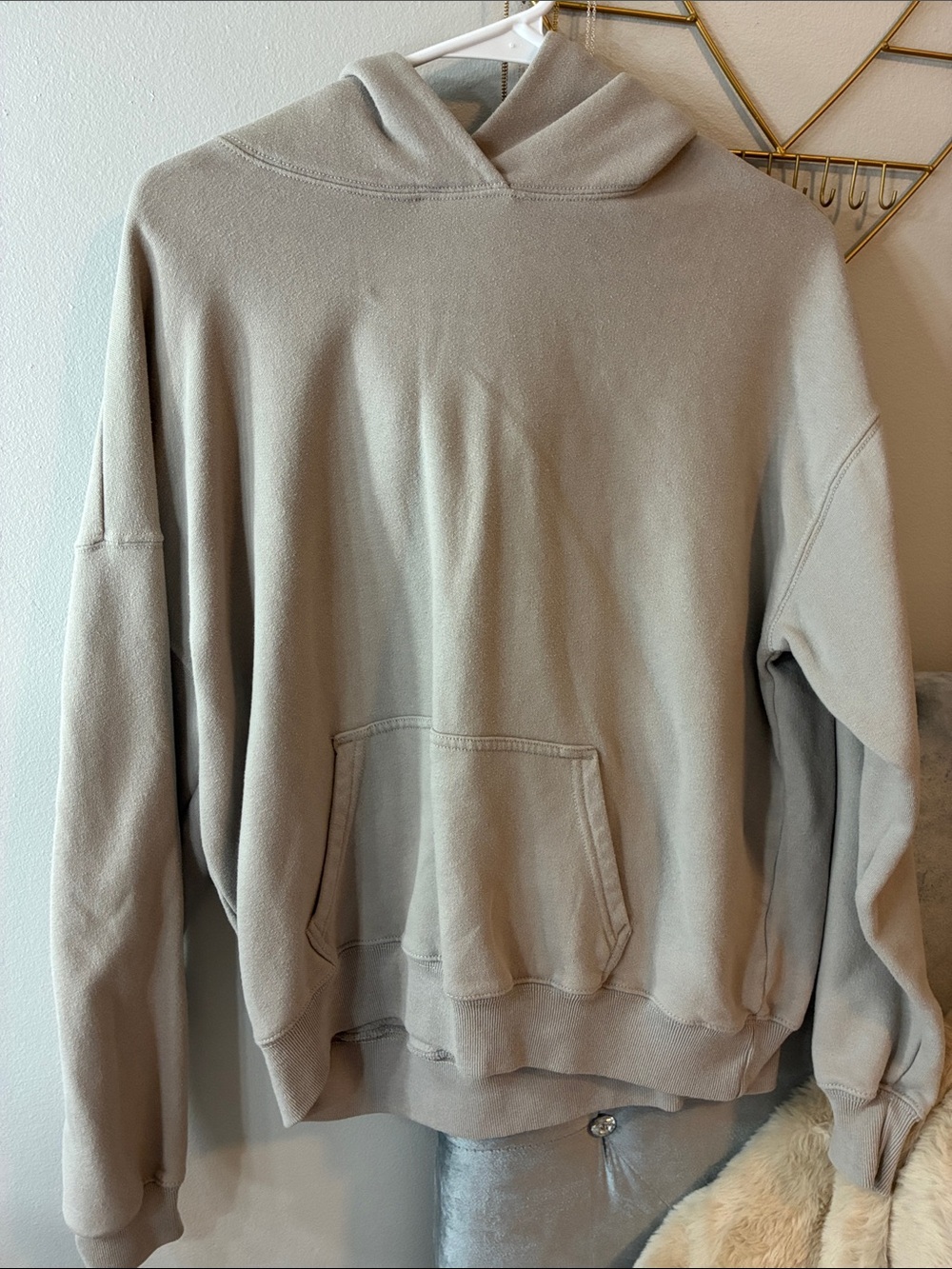 Hollister Neutral Light Taupe Pullover Hoodie